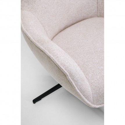 Draaifauteuil en Voetsteun Jules beige Kare Design
