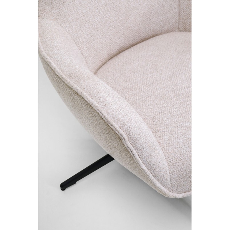 Fauteuil pivotant + repose-pieds Jules Beige