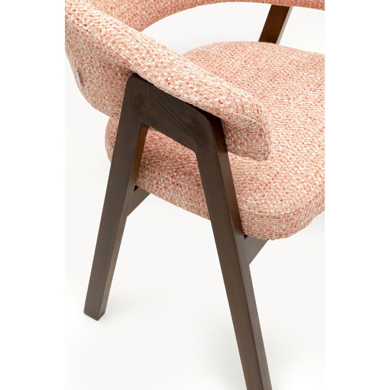 Stoel met armleuningen Jonte roze Kare Design