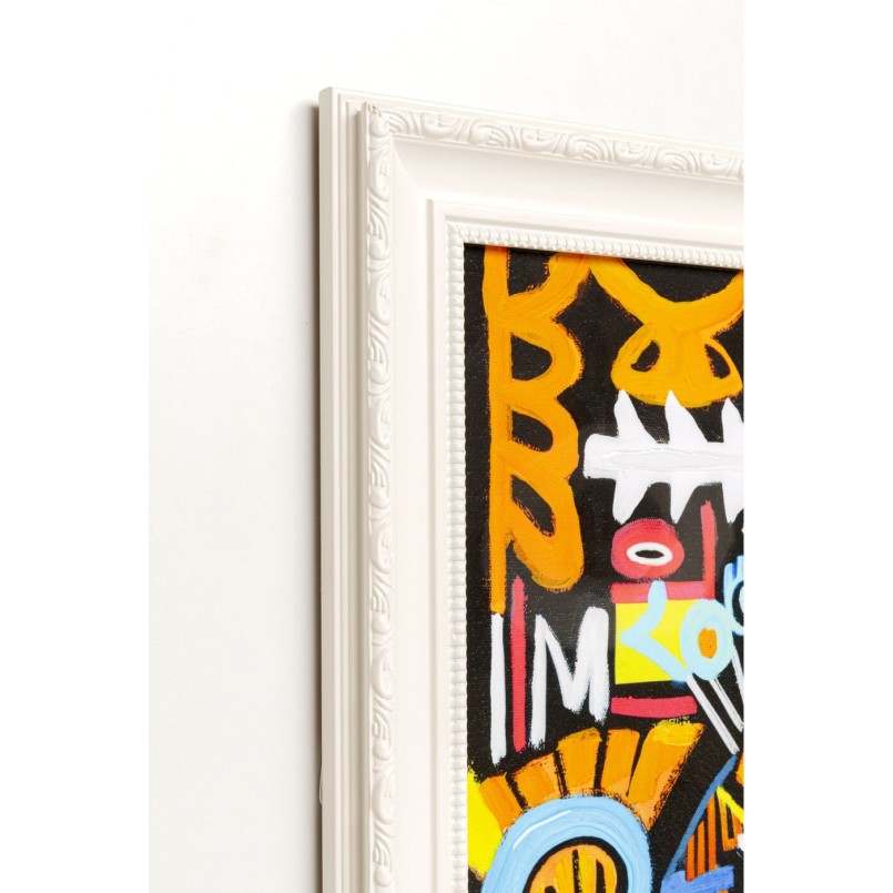 Tableau encadré Doodle Face 80x80cm