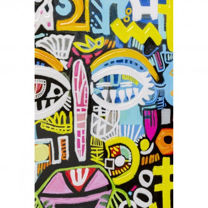 Framed Picture face graffiti 80x80cm Kare Design