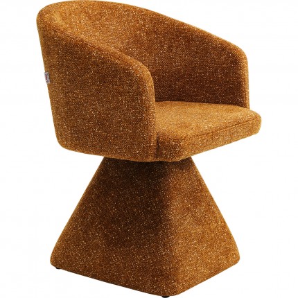 Swivel Chair with armrests Melli brown Kare Design