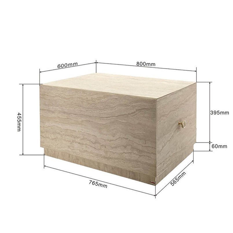 Coffee Table with drawers Travertino 80x60cm Kare Design