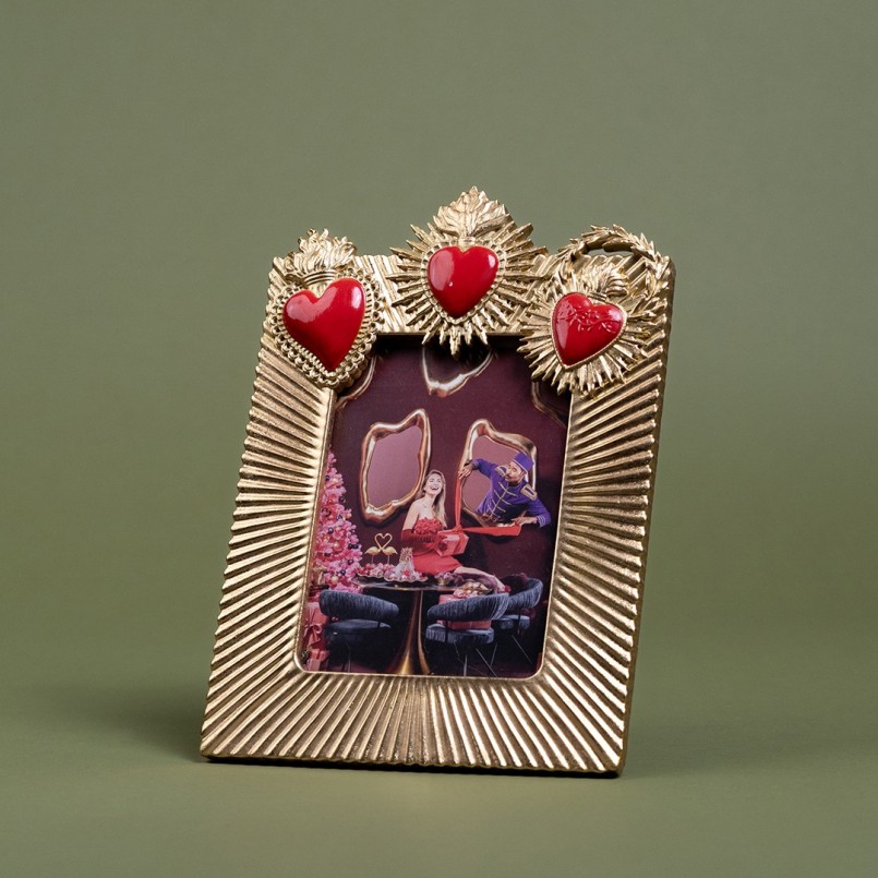 Picture Frame three flaming hearts 20x29cm Kare Design
