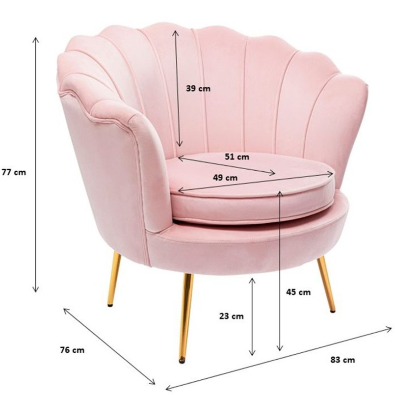 Armchair Water Lily Flower Fever yellow Kare Design