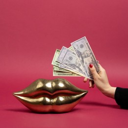 Spaarpot lippen goud Kare Design