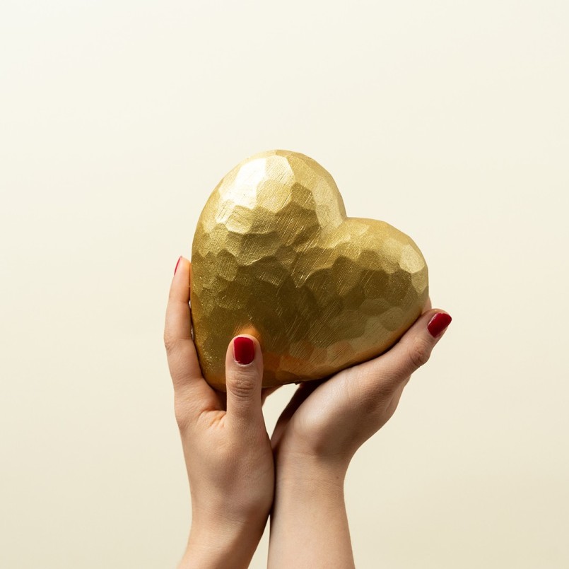 Hart decoratie in goud polyresin - Kare Design