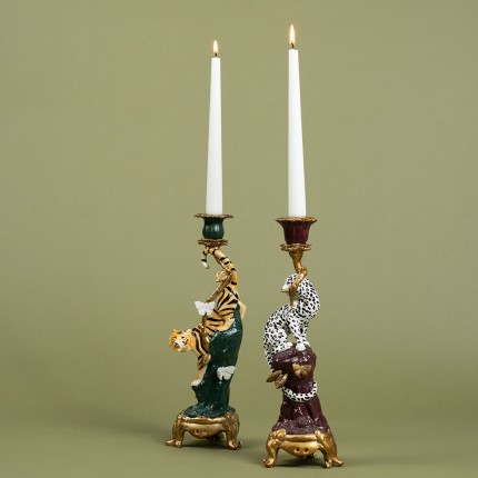 Candler Holder leopard 33cm Kare Design