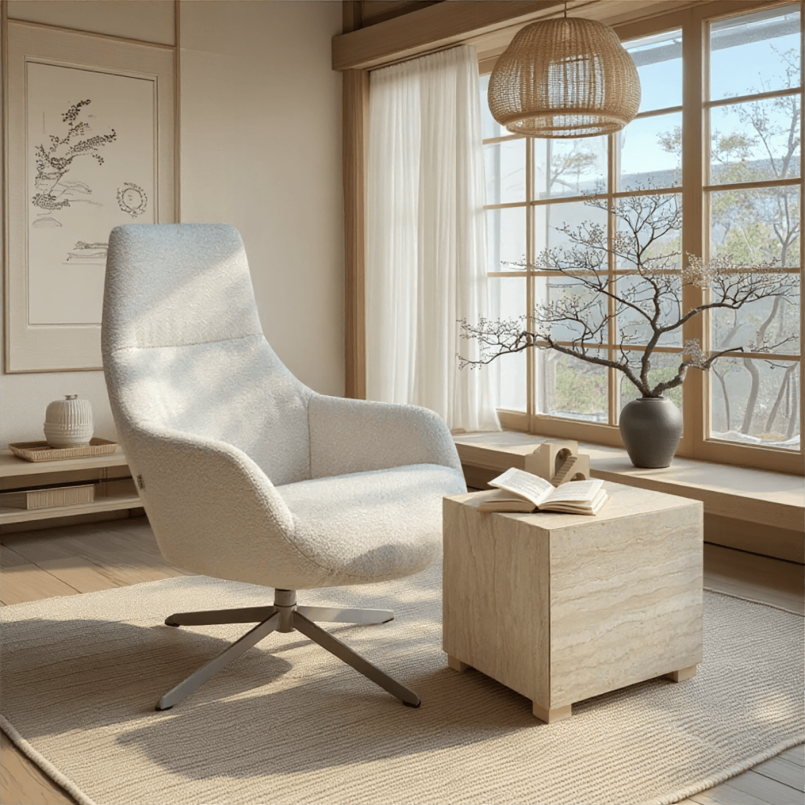 Draaifauteuil Mimi creme Kare Design