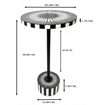 Side Table Iris Ø25cm black and white Kare Design