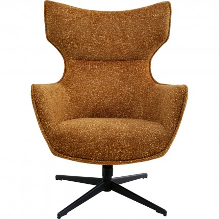 Draaifauteuil en Voetsteun Jules bruin Kare Design