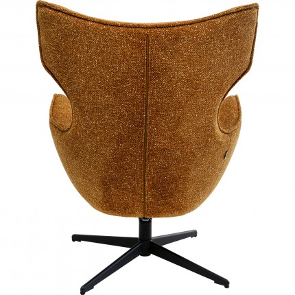 Draaifauteuil en Voetsteun Jules bruin Kare Design