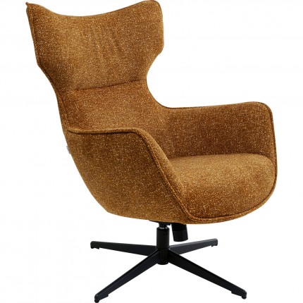 Swivel Armchair with Stool Jules brown Kare Design