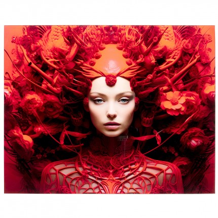 Glass Picture red muse 120x120cm Kare Design