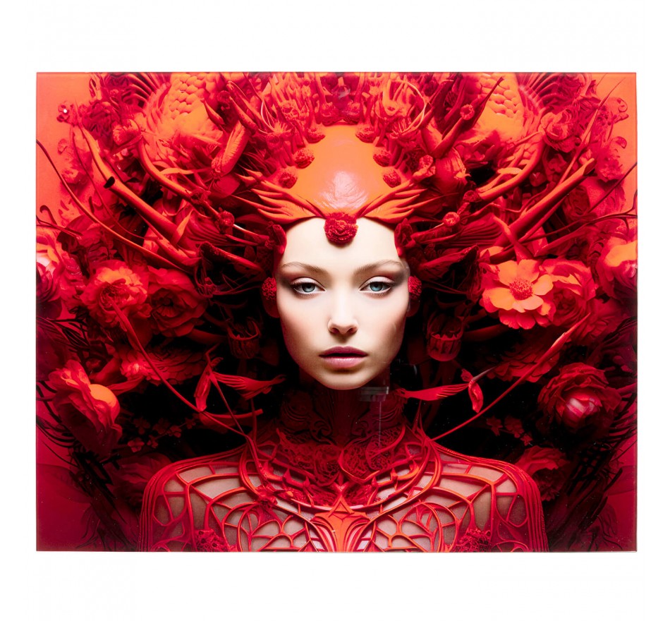 Glass Picture red muse 120x120cm Kare Design