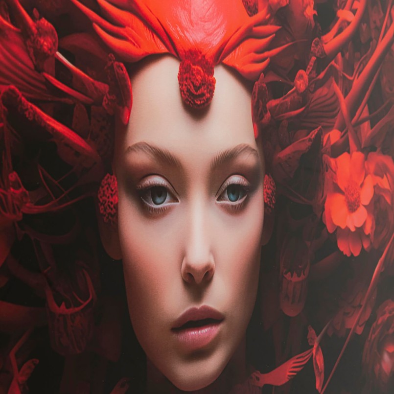 Glass Picture red muse 120x120cm Kare Design