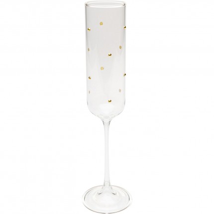 Champagne Glass Glam Dots gold (4/set) Kare Design