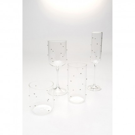 Champagne Glass Glam Dots silver (4/set) Kare Design
