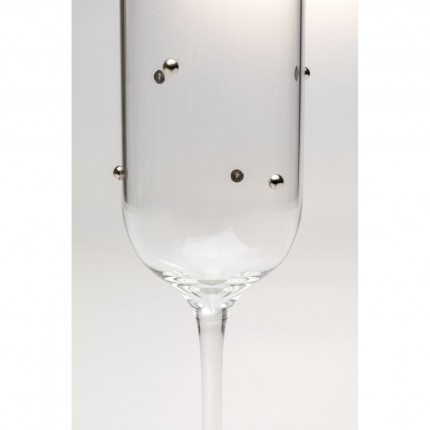 Champagne Glass Glam Dots silver (4/set) Kare Design