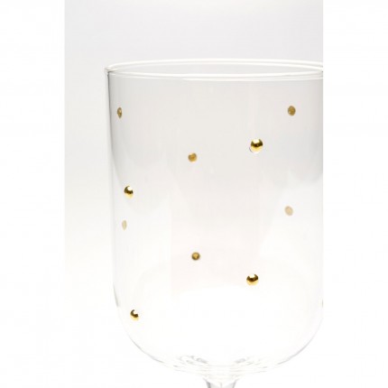 Wijnglazen Glam Dots goud (4/set) Kare Design