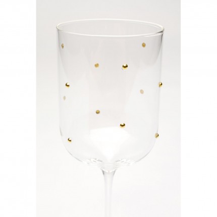 Wine Glass Glam Dots gold (4/set) Kare Design