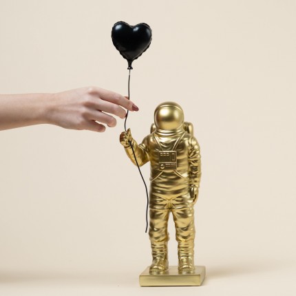 Deco astronaut gold balloon heart black Kare Design