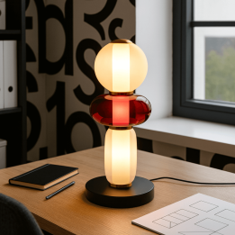 White and red glass lamp - Sugar - Kare Design