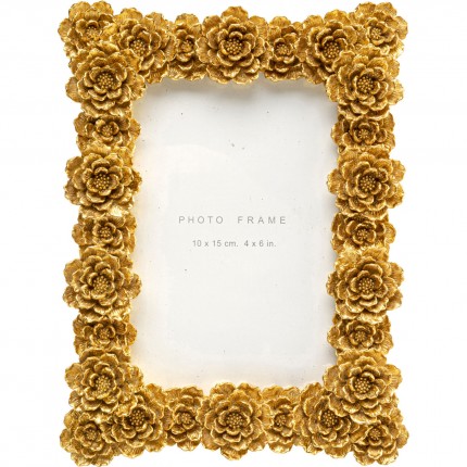 Picture Frame peonies 15x20cm gold Kare Design