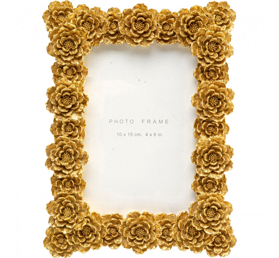 Picture Frame peonies 15x20cm gold Kare Design