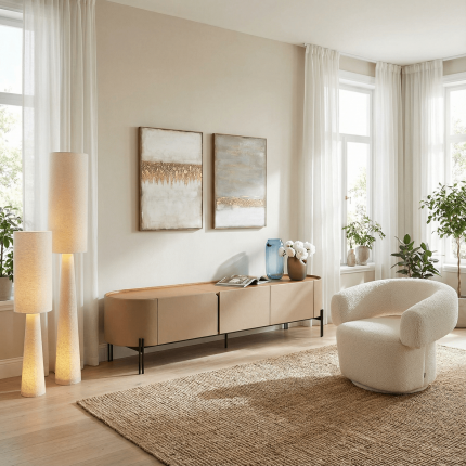 Floor Lamp Marleen Boucle 130cm beige Kare Design