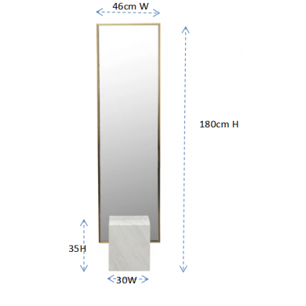 Floor Mirror Hulda 180x46cm black Kare Design