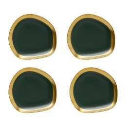 Golden and green dessert plates - Vibrations - Kare Design