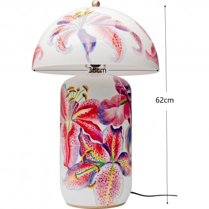 Table Lamp lillies pink Kare Design