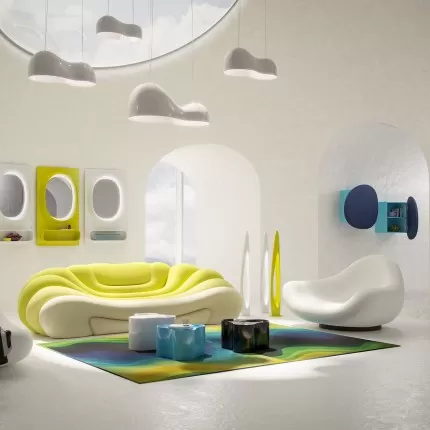 Vloerkleed Aura 240x170cm groen en blauw Kare Design