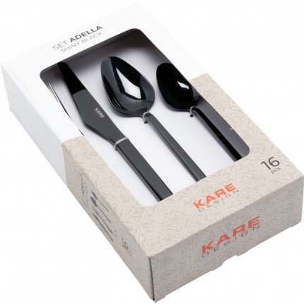 Cutlery Adella black (16-part) Kare Design