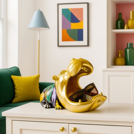 Serveerschaal goud nijlpaard verfdruppels Kare Design