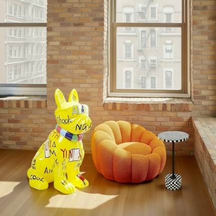 Bijzettafel Domero Chess zwart wit 25cm Kare Design