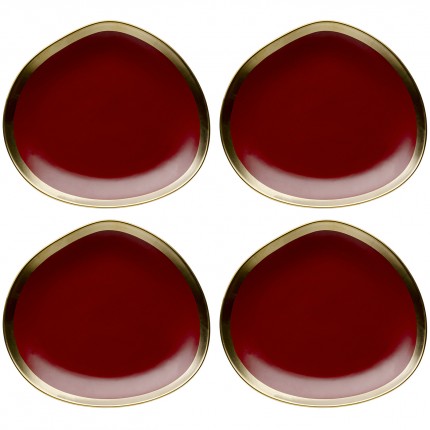 Plate Deep Vibrations Ø19cm red (4/set) Kare Design