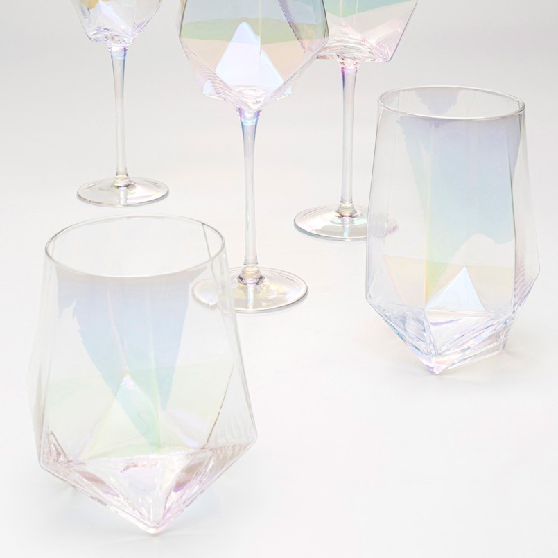 Water Glass Diamond 12cm (4/set) Kare Design