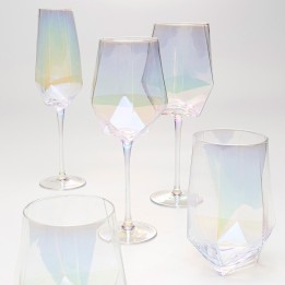 Wijnglazen Rode Diamond (4/set) Kare Design