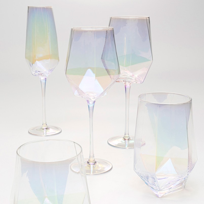 Wijnglazen Rode Diamond (4/set) Kare Design