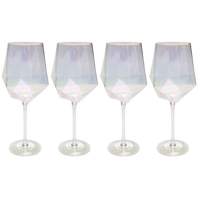 Wijnglazen Rode Diamond (4/set) Kare Design