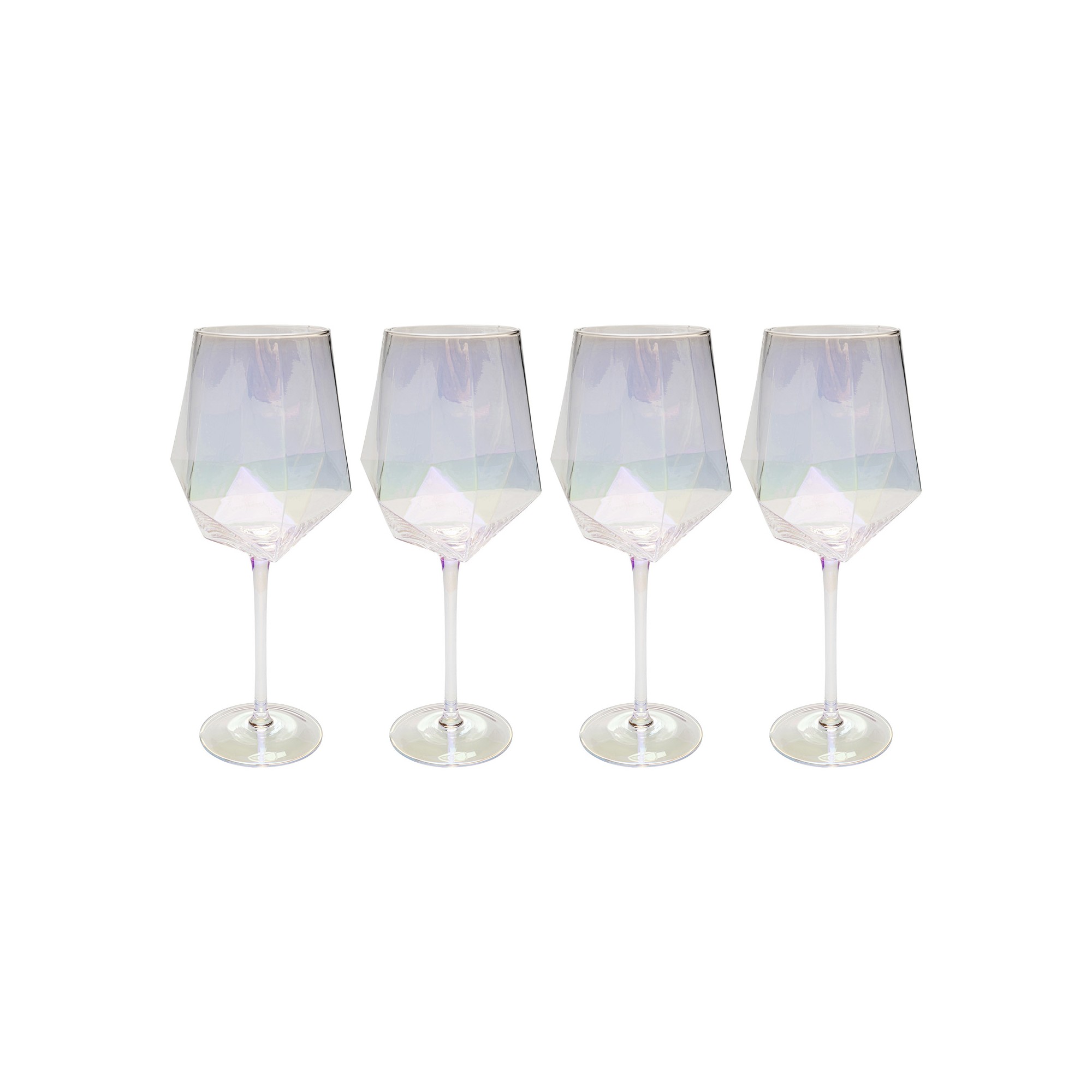 Red Wine Glass Diamond (4/set) Kare Design