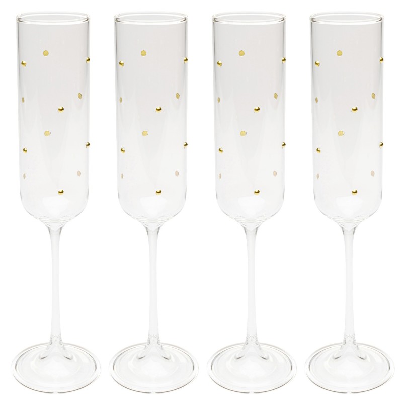 Champagneglazen Glam Dots goud (4/set) Kare Design