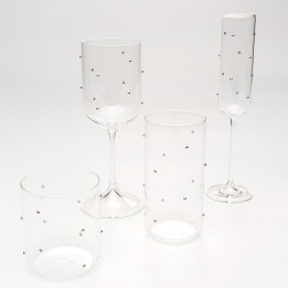 Champagne Glass Glam Dots silver (4/set) Kare Design