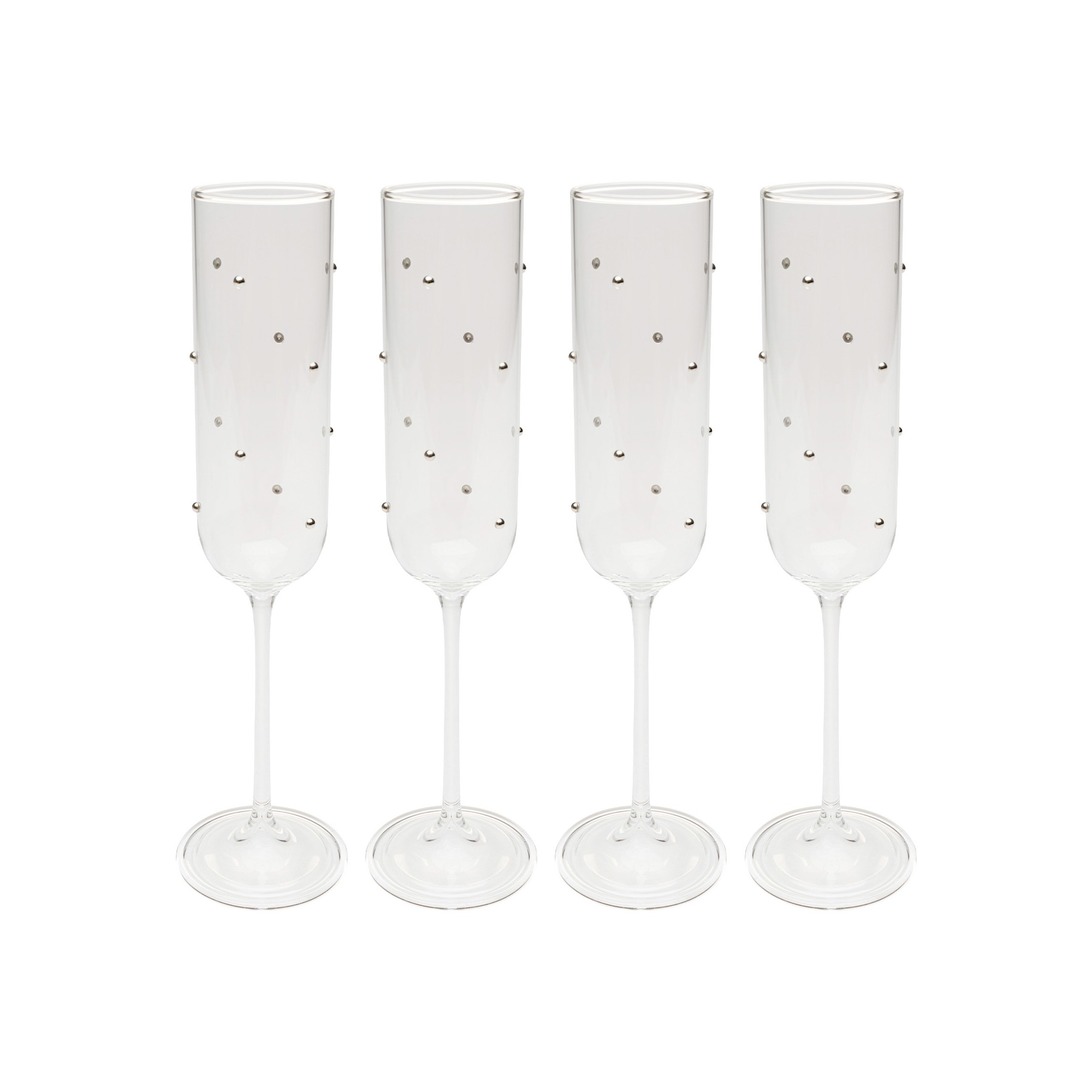 Champagne Glass Glam Dots silver (4/set) Kare Design