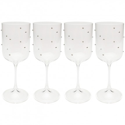 Wijnglazen Glam Dots zilver (4/set) Kare Design