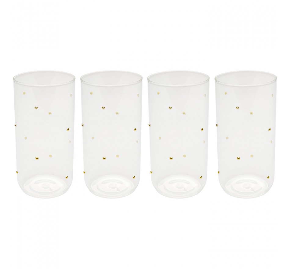 Waterglazen hoog Glam Dots goud (4/set) Kare Design