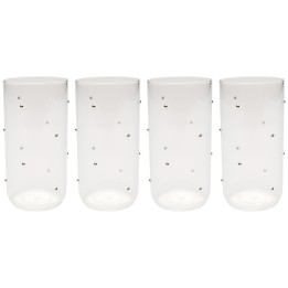High Water Glass Glam Dots silver (4/set) Kare Design