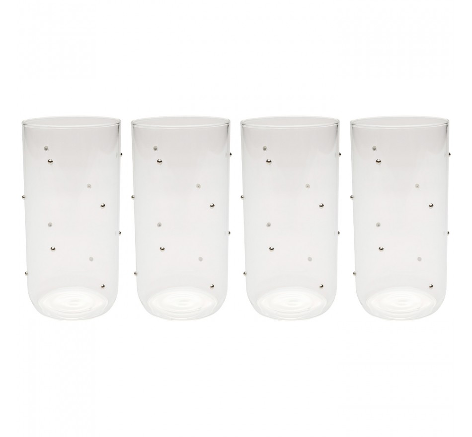 Waterglazen hoog Glam Dots zilver (4/set) Kare Design